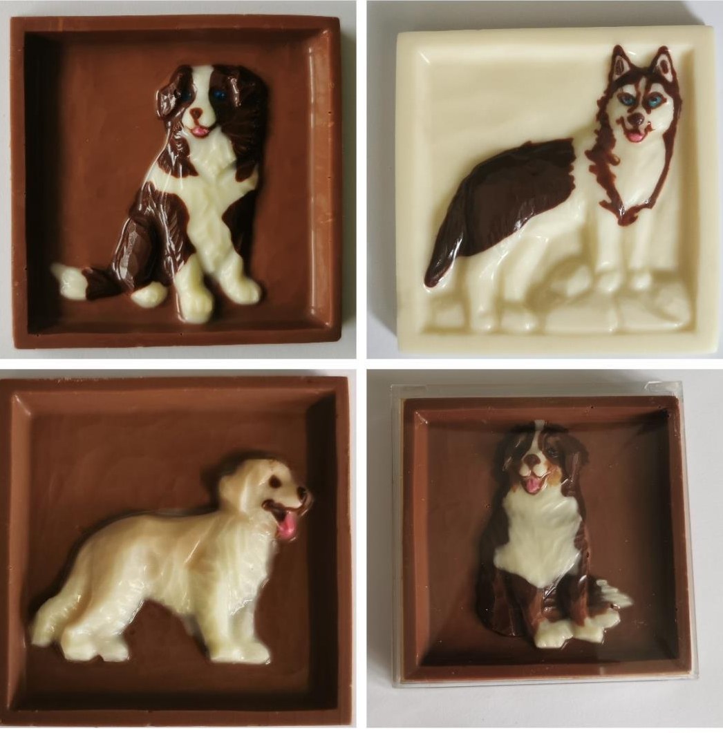 geschenkidee hunde aus schokolade