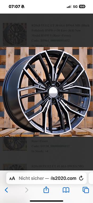 20 zoll felgen 5x112 bmw g20 g21 g30 g31 m ratnzahlung