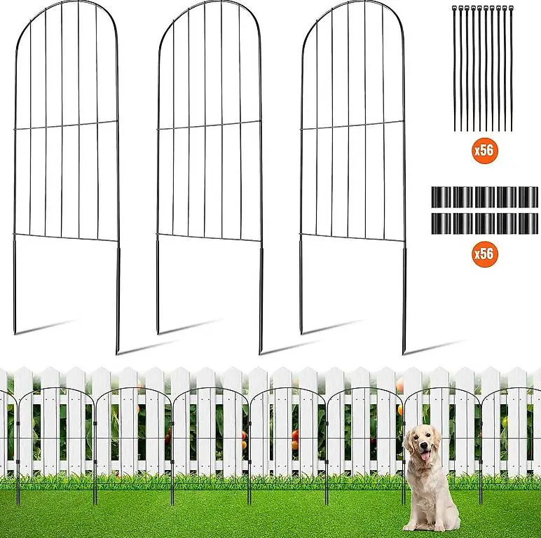 VEVOR 28 Stück Dekorativer Gartenzaun 61x33cm Metallzaun aus