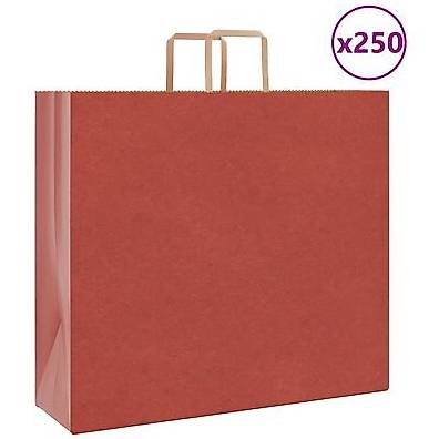 Papiertragetaschen 250 Stk. mit Henkeln Rot 54x15x49 cm 5732