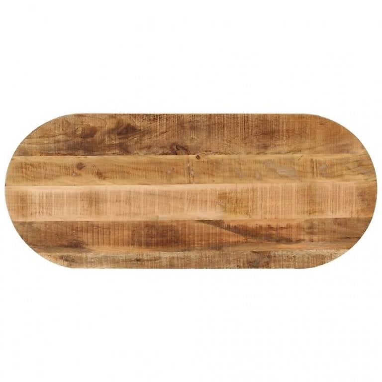 Tischplatte 100x40x3,8 cm Oval Raues Massives Mangoholz