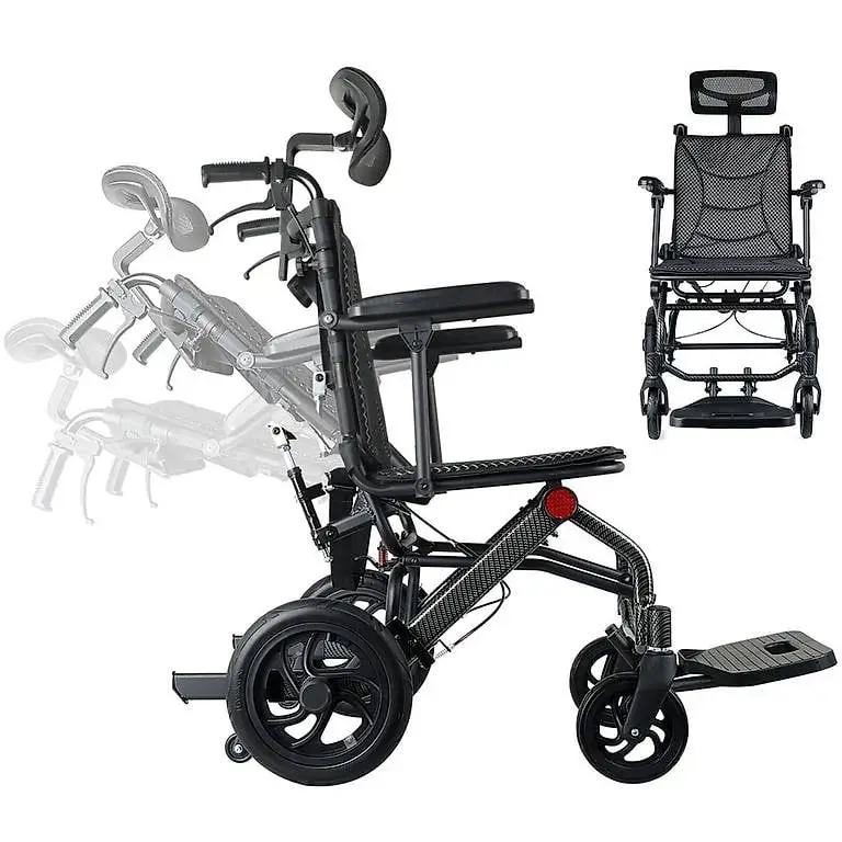 Rollstuhl mit Kopfstütze, Rollstuhl mit Liegefunktion