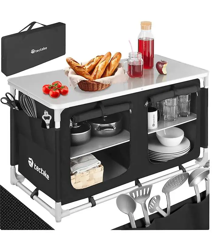 Campingschrank Komfort mit 4 Fächern schwarz