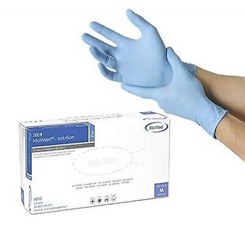  200 Stück Nitrilhandschuhe in Spender-Box - puderfrei