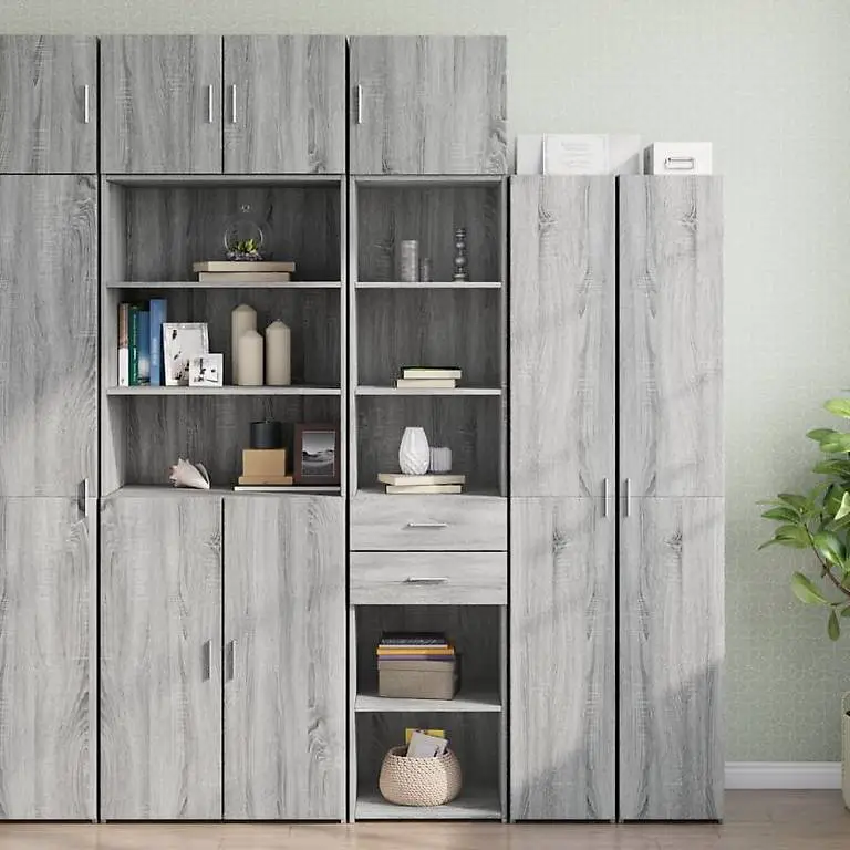 Hochschrank Schmal Grau Sonoma 45x42,5x225 cm Holzwerkstoff