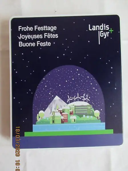  Landis&Gyr, Blechdose, Guetzlibüchse, Biskuitdose