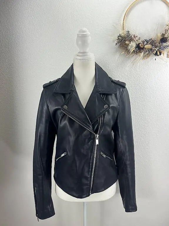 Lederjacke von Claudie Pierlot Grösse 40 getragen 38