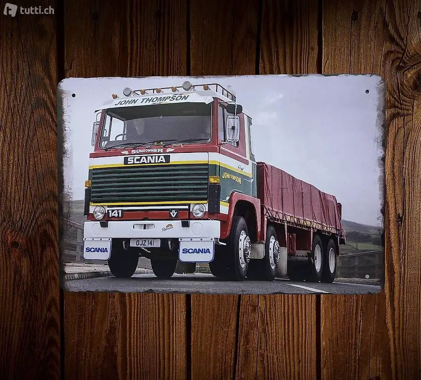 Blechschild Scania John Thompson WSI R730 NZG