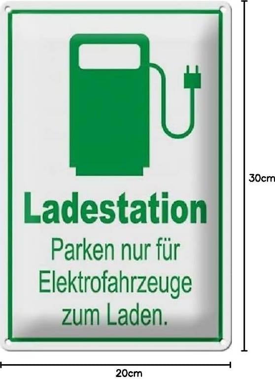 E Auto Ladestation Schild, 30x20cm, 170g
