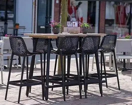 Barstuhl mit Lehne schwarz