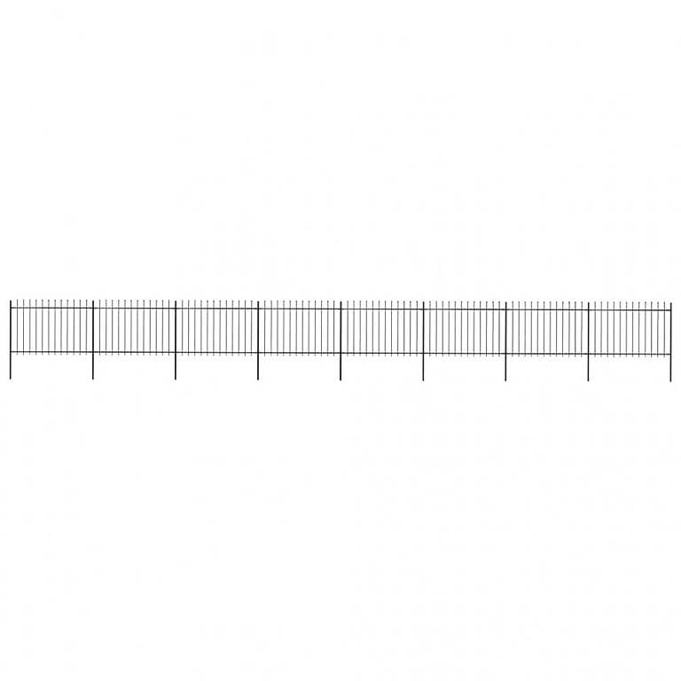 Gartenzaun mit Speerspitzen Stahl 13,6 x 1,2 m Schwarz