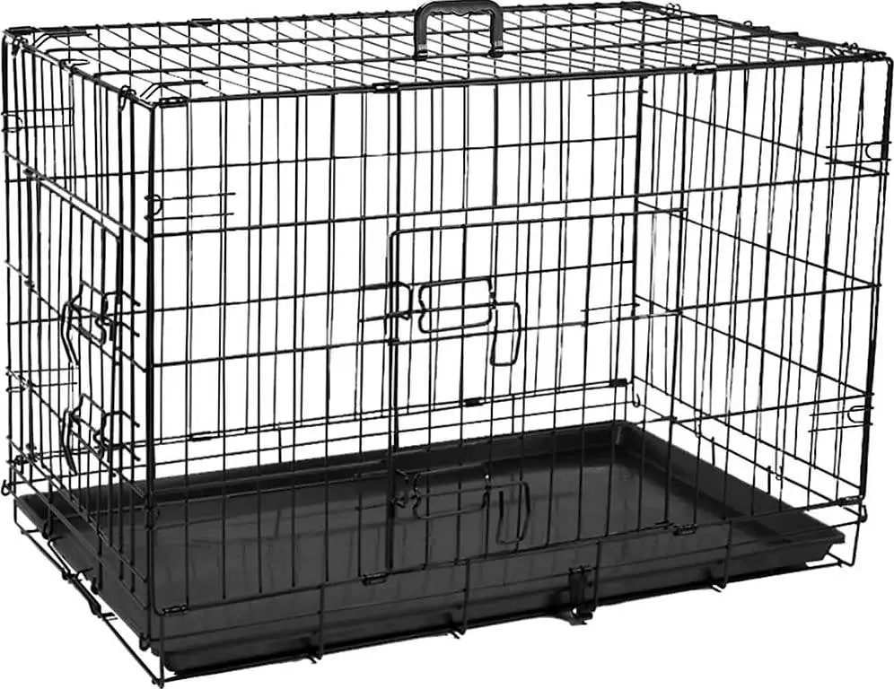 Hundekäfig 60 x 43 x 48 cm klappbar Transportkäfig mit 2 Tür