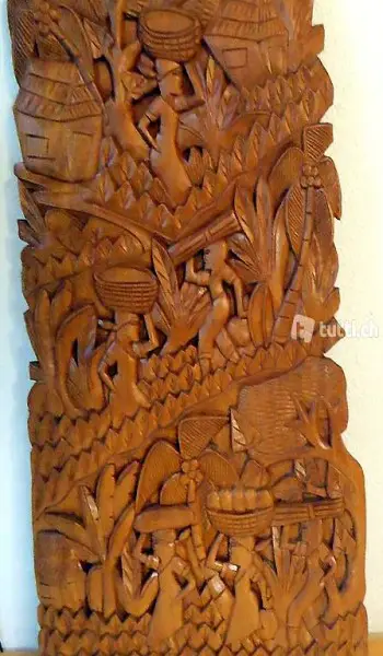 Panneau sculpté en acajou