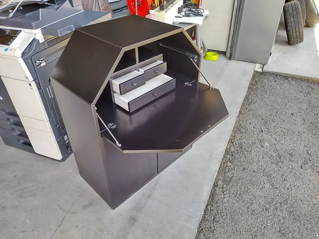 80 90-er Jahr Vintage Sekretär schwarz Schreibkommode