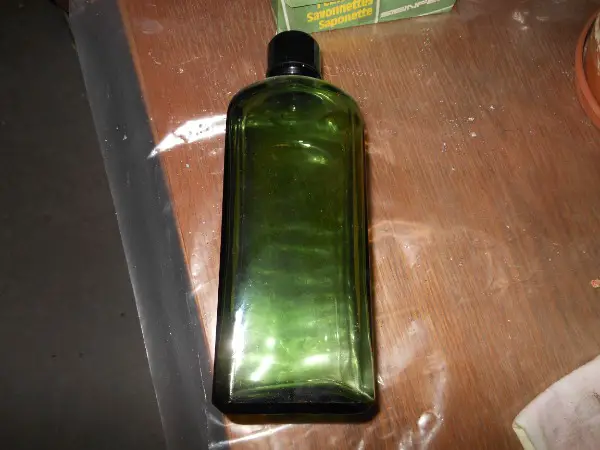 Vintage Glasflasche, dunkelgrün, Apothekerflasche, antik