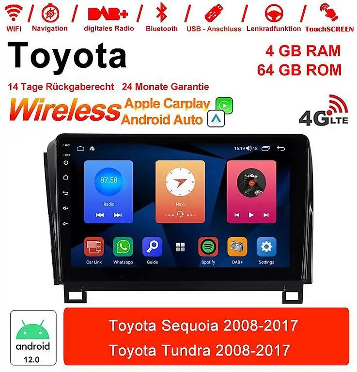 10 Zoll Android 12.0 Autoradio Für Toyota Sequoia/Tundra