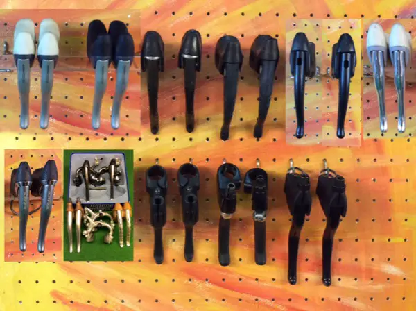 Diverse Bremshebel, VINTAGE, Non-Aero- und Aero-Bremshebel