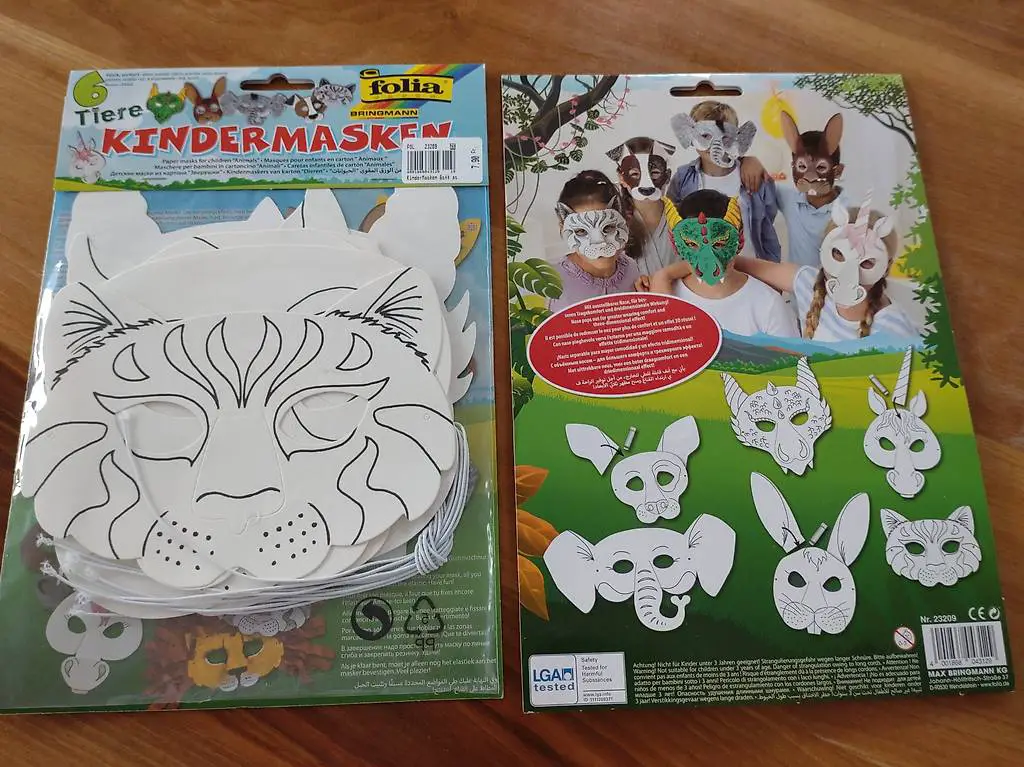 Papier Masken DIY Kinder Party Verkleidung Halbmasken