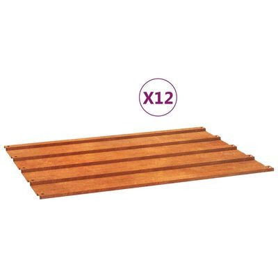 vidaXL Dachplatten 12 Stk. Rostig 60x44 cm SKU:151970