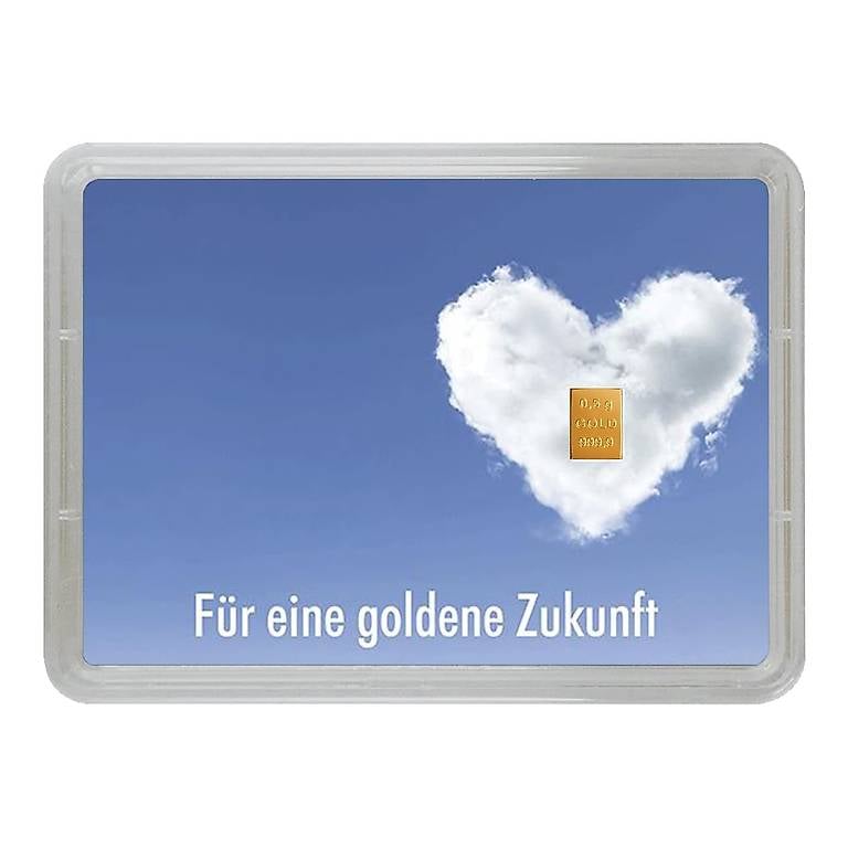 Goldbarren 0,5g Motivbox Goldene Zukunft