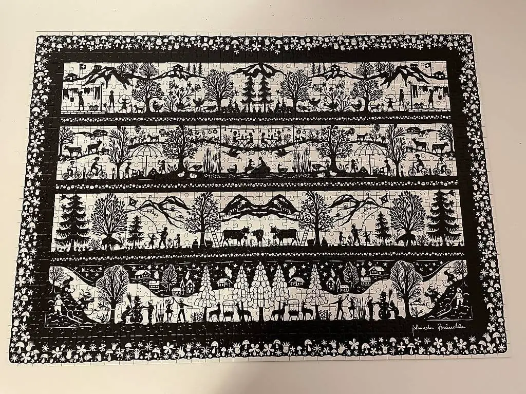 Vier Jahreszeiten Puzlle mit 1000 Teilen