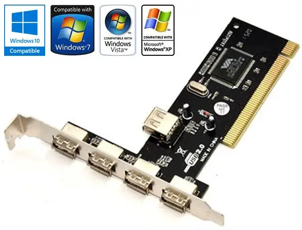 PCI USB 2.0 Karte mit 4+1 Anschlüsse / USB-Controller - NEU