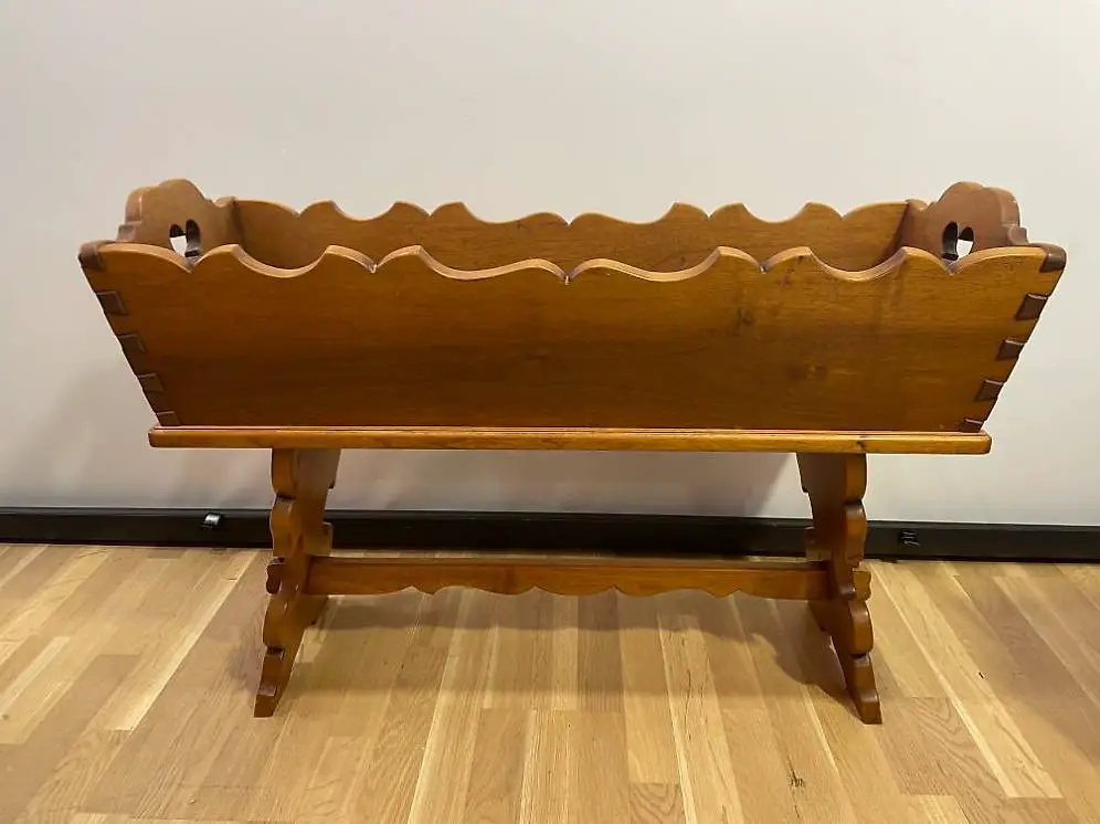 Antike Blumenwiege/ Holzwiege aus Eichenholz