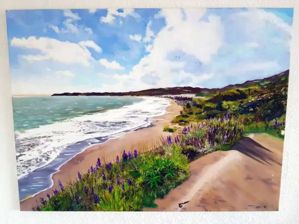 Strandspaziergang Gemälde in Öl 120 x 90 cm