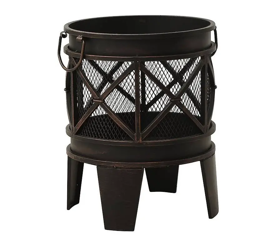 Feuerstelle mit Schürhaken ?42x54 cm Stahl