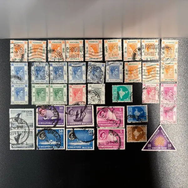 >rar: xl set briefmarken indien hongkong malaysia srilanka cylon