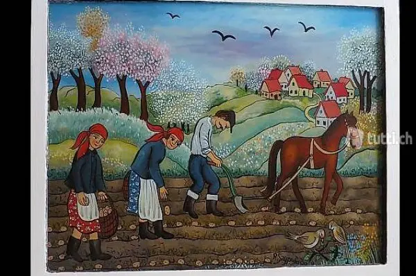 Volkskunst von Rosalia Szypula -- Auf dem Acker