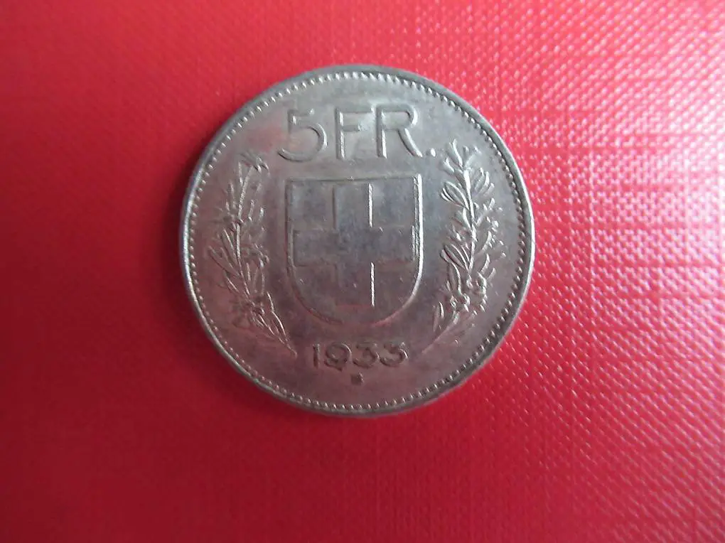silbermünze 5 fr. 1933
