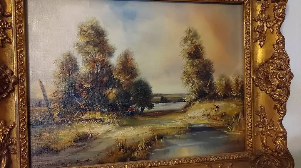 Landschaftsgemälde Bild Longhi diArte 43x54cm Tableau Quadro