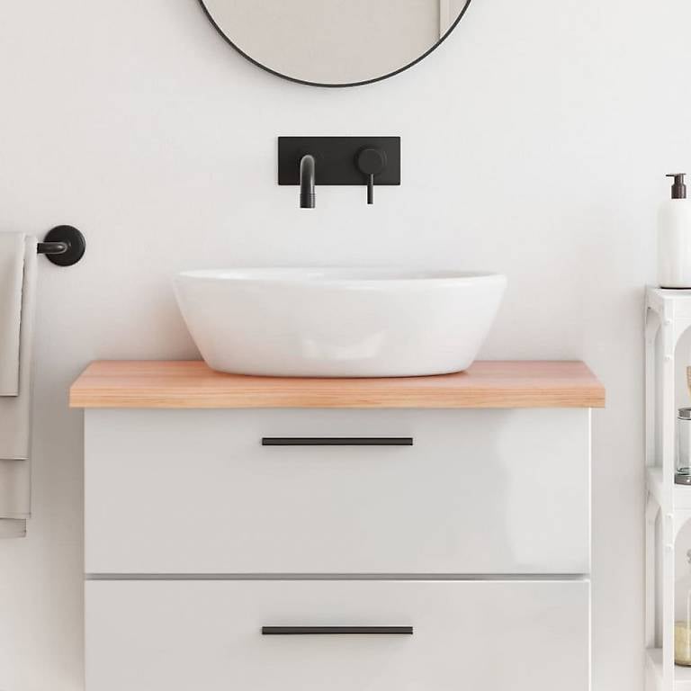 Waschtischplatte Hellbraun 80x60x (2-4) cm Massivholz Behande