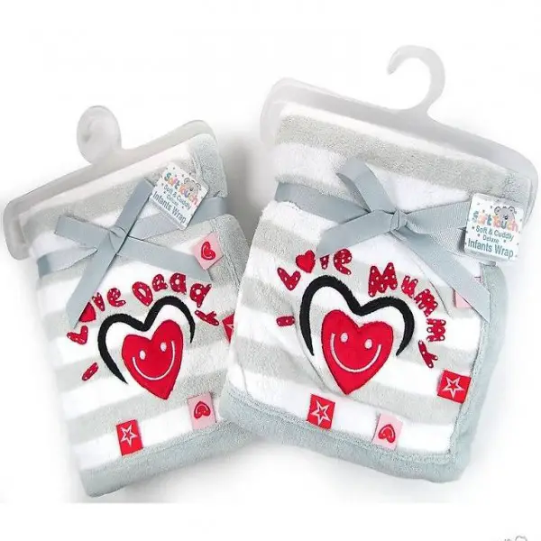  Fleece Decke "I love mummy", FABRIKNEU