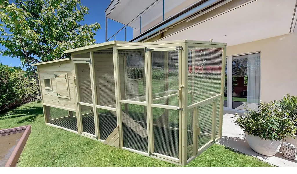 isolierter hühnerstall wachteln hasenstall 315 cm +freilauf