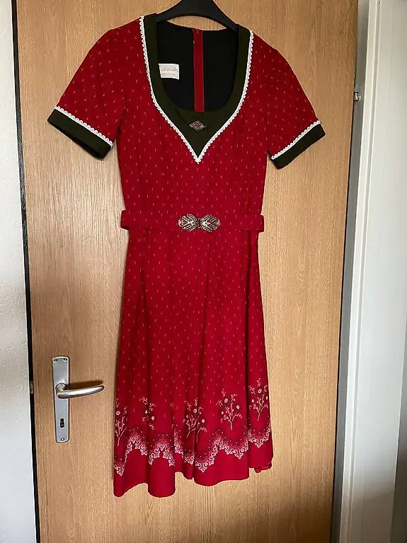 Trachtenkleid rot grün Grösse 38