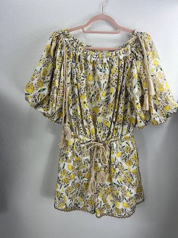 Bedruckter Jumpsuit mit Lochstickerei Grösse XS