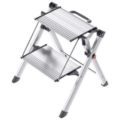  vidaXL Hailo Trittleiter mit 2 Stufen Mini 45 cm Aluminium 4310-100