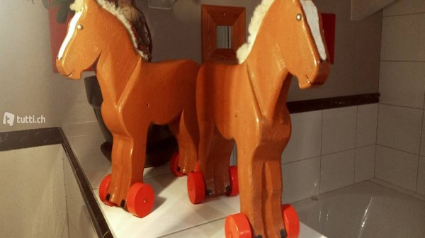 Alte Holz Pferd länge 33 cm hoch 30 cm