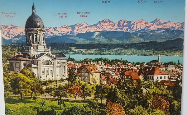 Zürich Neumünster mit Kreuzkirche 1959