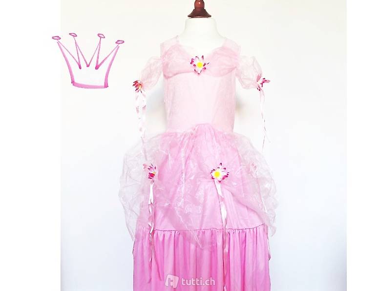  Mädchen Kostüm mit Reifrock zum Verkleiden, Grösse 134