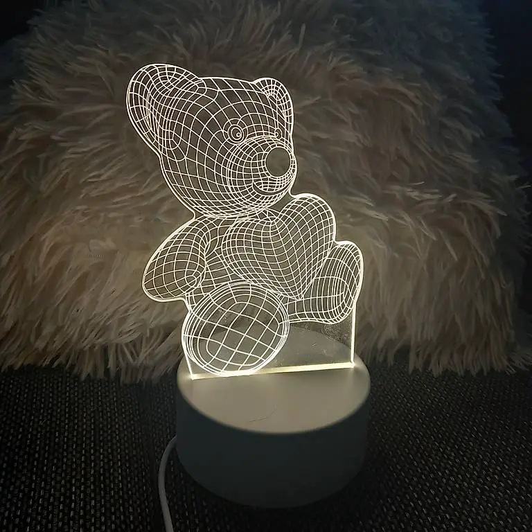 NEUE süsse 3D Bärchenlampe Kinderzimmer Nachtlicht LED