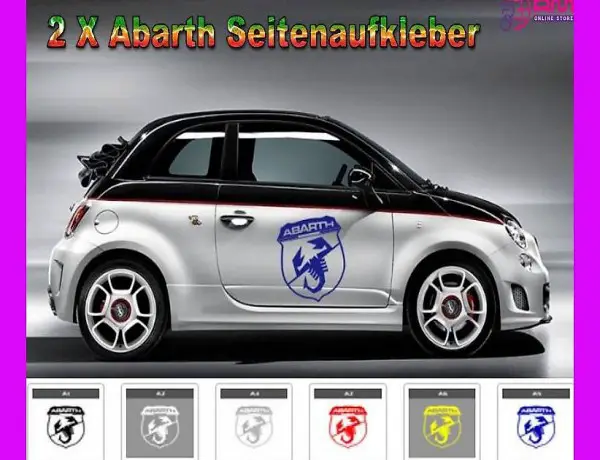 Abarth FIAT 500 Seitenaufkleber