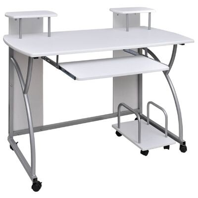  vidaXL Computertisch Weiss 110x52x88,5 cm Holzwerkstoff