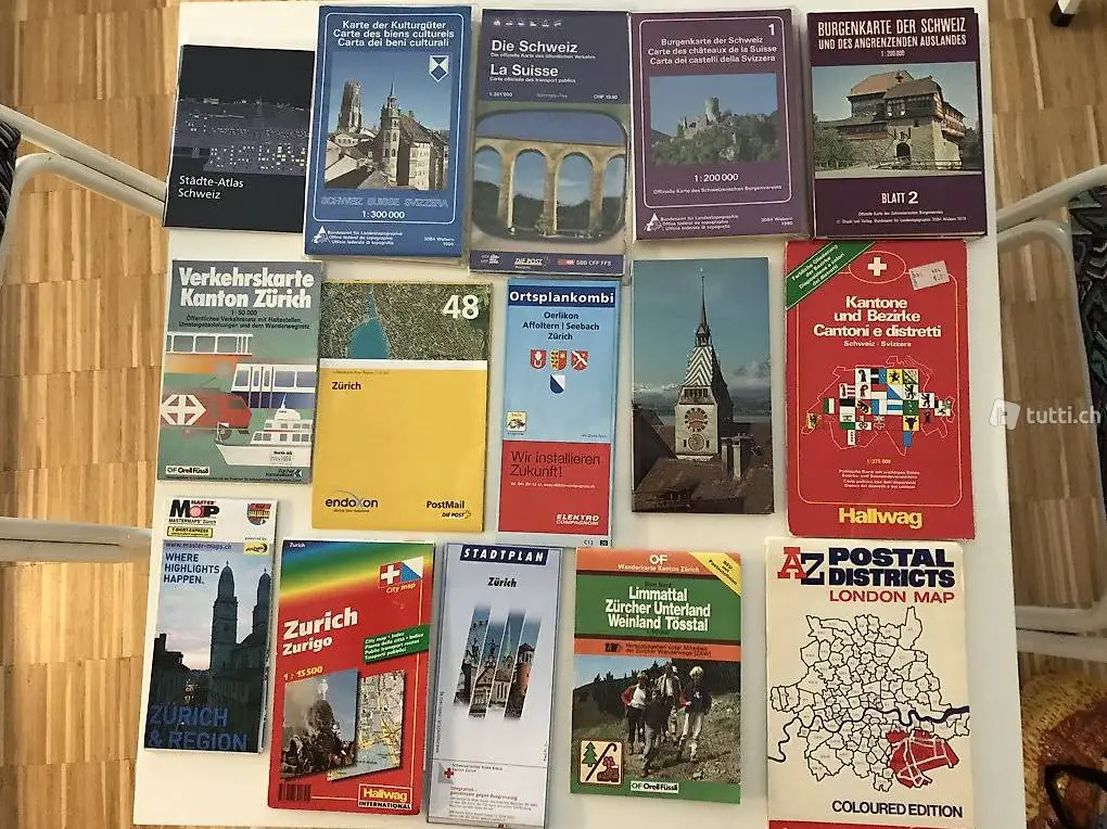 10 Karten und Stadtpläne (Schweiz/Zürich/Zug)