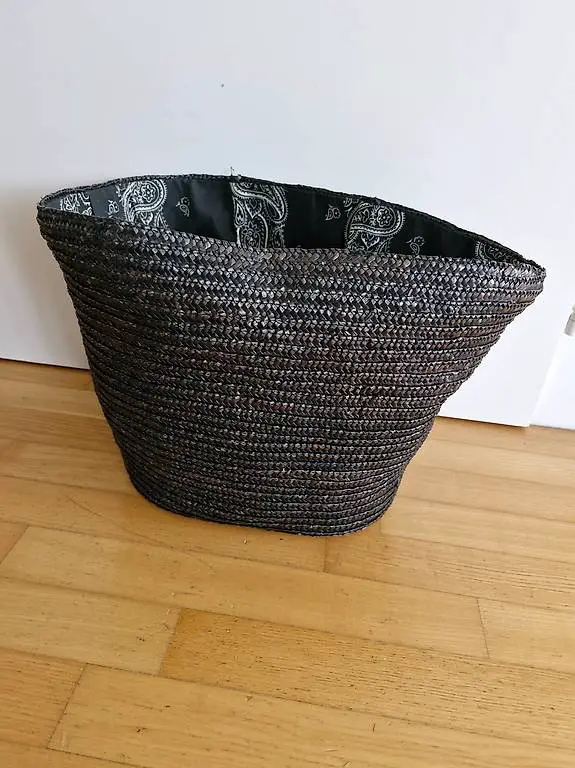 Korb Tragetasche Wäschekorb schwarz Deko LP