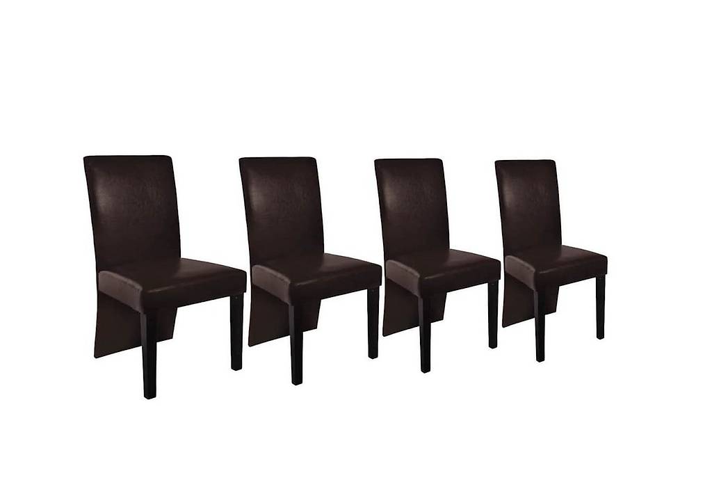 Esszimmerstühle 4 Stk. Dunkelbraun Kunstleder