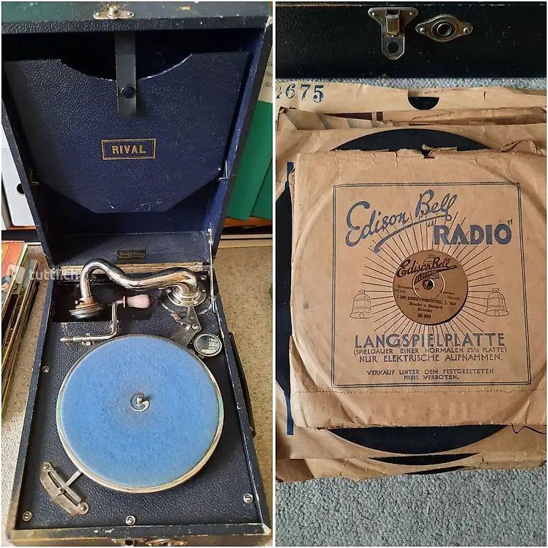 Grammophon mit Shellac-Platten