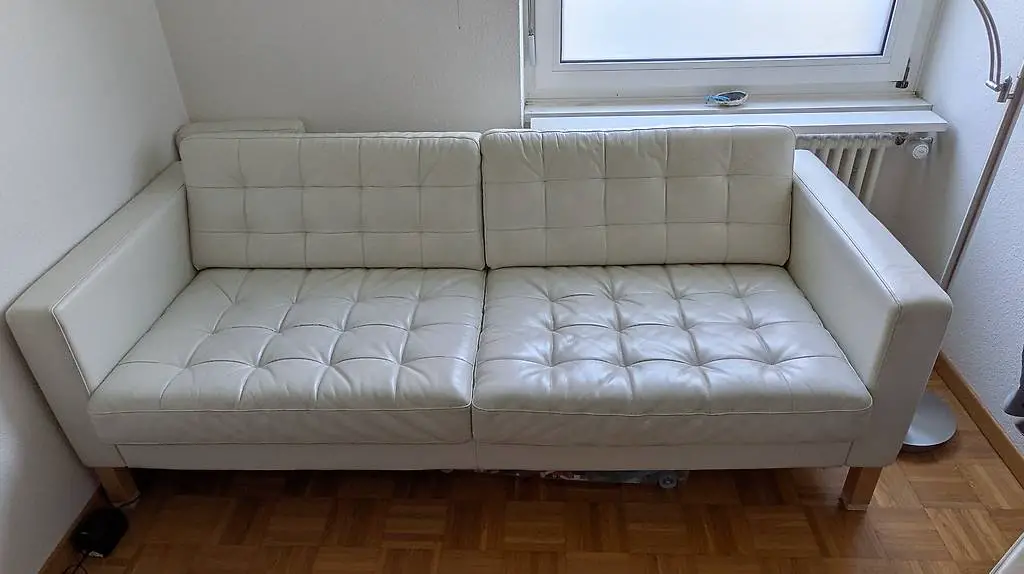 Sofa Leder weiss